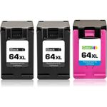 3 Pack HP 64XL Compatible High-Yield Ink Cartridges