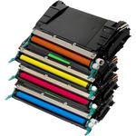Set of 4 Lexmark C522 Remanufactured Toner Cartridges (Black, Cyan, Magenta, Yellow)