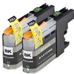 2 stück Brother LC123 (LC121) schwarz XL tintenpatronen (Ink Hero)