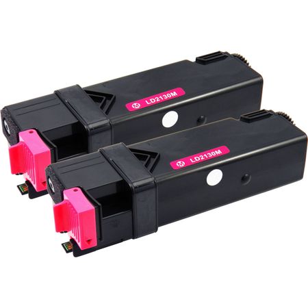 Dell 2130cn 2135cn Magenta Compatible High-Yield Toner Cartridges 2-Pack