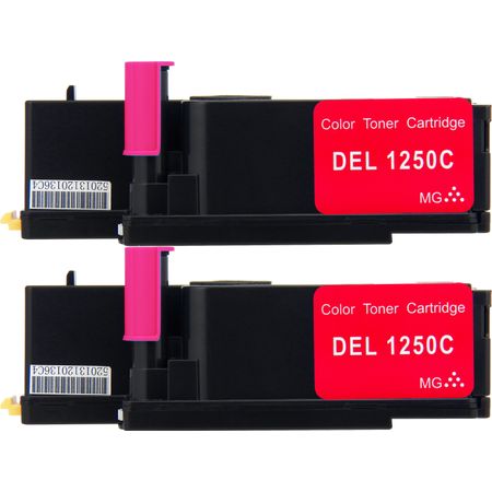 Dell 1250, 1350, 1355, C1760, C1765 Magenta Compatible High-Yield Toner Cartridges 2-Pack