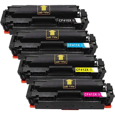 4 Pack HP 410X Compatible High-Yield Toner Cartridges
