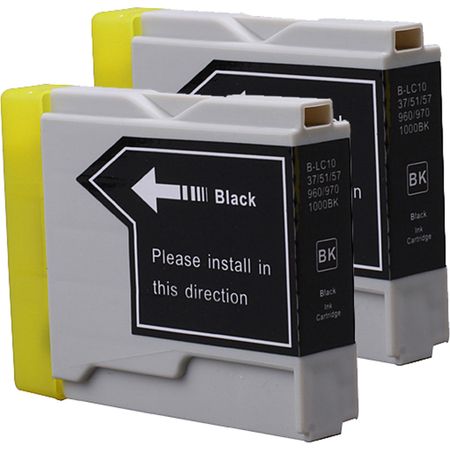 2 Pack Brother LC37BK Black Compatible Ink Cartridges