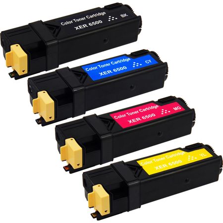 Pack de 4 Xerox Phaser 6500 / WorkCentre 6505 cartouches de toner haute capacité compatibles

