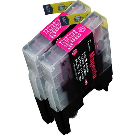 2 Pack Brother LC73M Magenta Compatible High-Yield Ink Cartridges (Replaces LC40M)