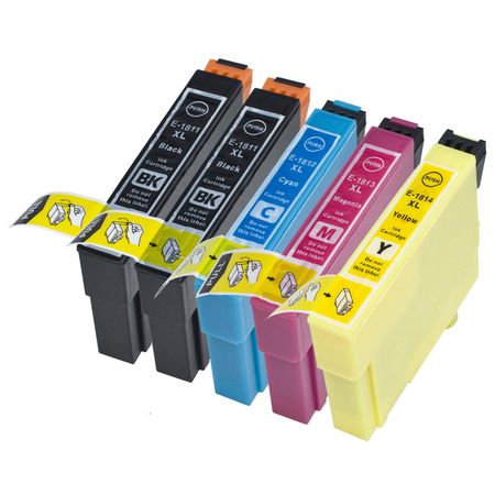 5 stuks Epson 18XL XXL inktcartridges hoge capaciteit (Ink Hero Huismerk)