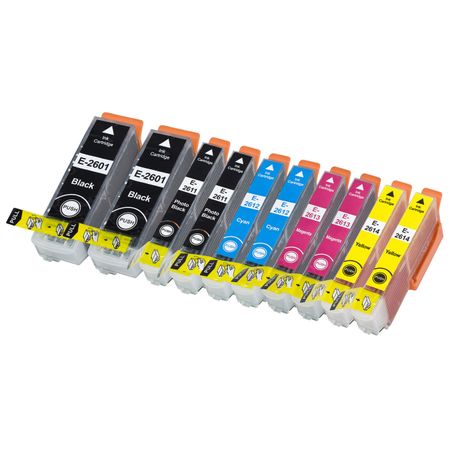 Pack de 10 Epson 26XL cartouches d'encre compatibles haute capacité (Ink Hero)