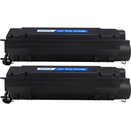 Pack de 2 HP 55X (CE255X) toner compatibles haute capacité noir (Ink Hero)