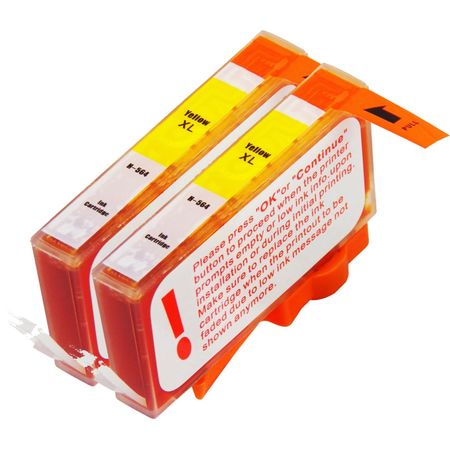 2 Pack HP 564XL Yellow High-Yield Compatible Ink Cartridges (CN687WA)