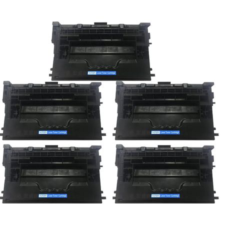 5 Pack HP 37X Black High Yield Compatible Laser Toner Cartridge (CF237X)