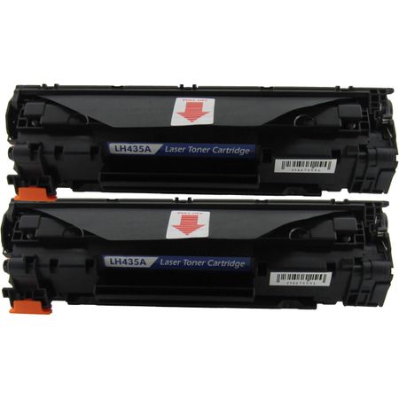 2 Pack HP 35A Black Compatible Toner Cartridge (CB435A)