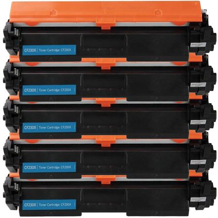 5 Pack HP 30X Black Compatible High-Yield Toner Cartridge (CF230X)