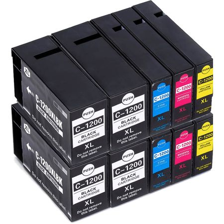 10 Pack Canon Compatible PGI-1200XL High-Yield Ink Cartridges