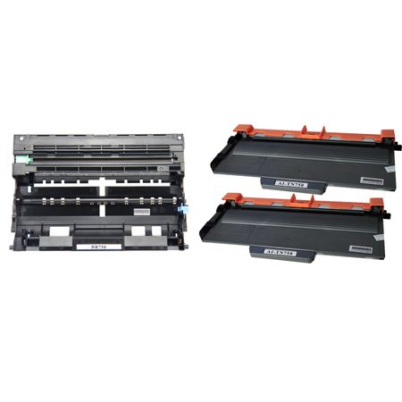 3 Pack Brother TN750 & DR720 Compatible Toner & Drum Cartridges