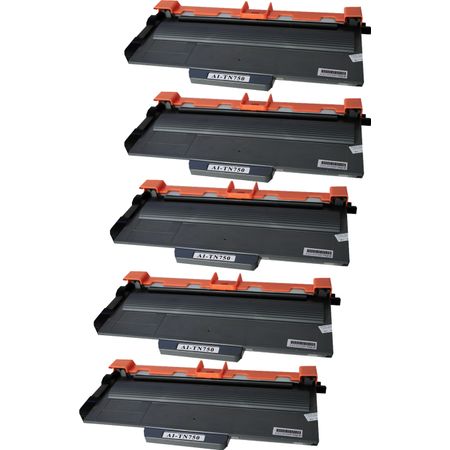 5 Pack Brother TN750 Black Compatible High-Yield Toner Cartridge (Replaces TN720)