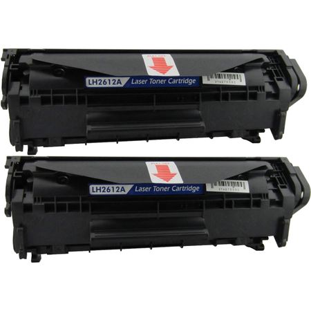 2 stuks HP 12A (Q2612A) toner zwart (Ink Hero Huismerk)