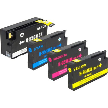4 Pack HP 950XL & 951XL High-Yield Compatible Ink Cartridges