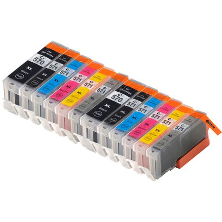 Pack de 12 Canon PGI-570XL & CLI-571XL cartouches d'encre compatibles haute capacité (Ink Hero)