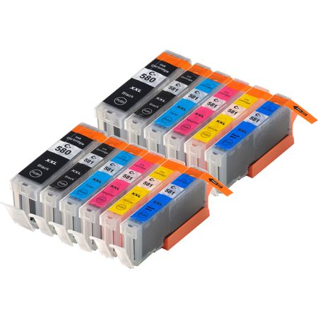 12 stuks Canon PGI-580XXL & CLI-581XXL inktcartridges super hoge capaciteit (Ink Hero Huismerk)