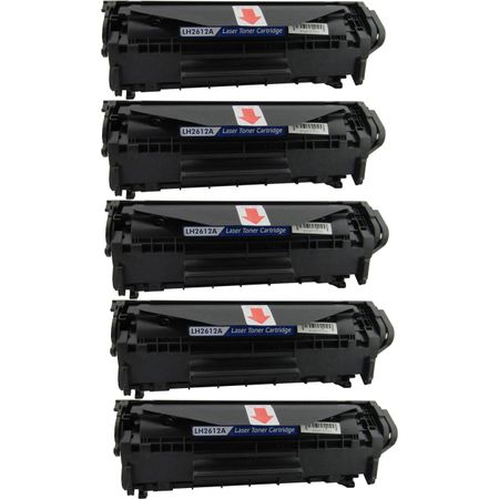 5 stuks HP 12A (Q2612A) toner zwart (Ink Hero Huismerk)
