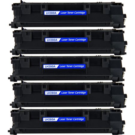 Pack de 5 HP 80A (CF280A) toner compatibles noir (Ink Hero)