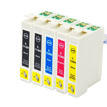 5 stuks Epson T0715 inktcartridges (Ink Hero Huismerk)