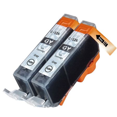 2 Pack Canon CLI-526GY Compatible Gray Ink Cartridges