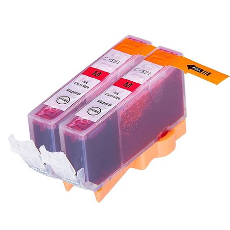 2 Pack Canon CLI-521M Magenta Compatible Ink Cartridges