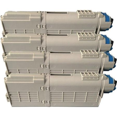 4 Pack Compatible Oki C532DN, MC573DN Toner Cartridges