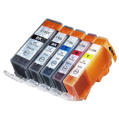 5 Pack Canon PGI-525 & CLI-526 Compatible Ink Cartridges