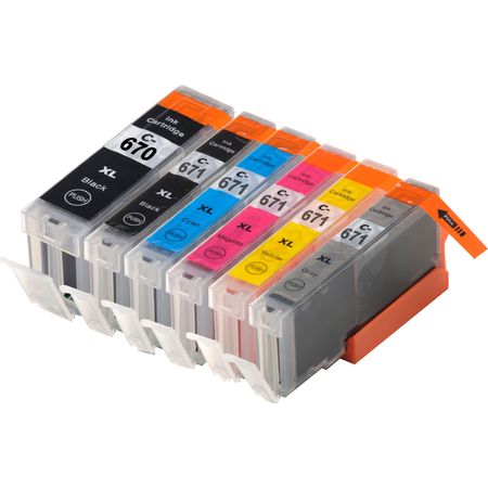 6 Pack Canon PGI-670XL & CLI-671XL Compatible High-Yield Ink Cartridges