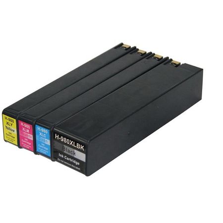 4 Pack High Yield Remanufactured HP 980XL Ink Cartridges