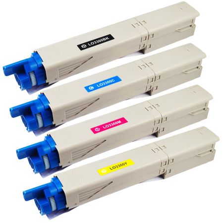 4 Pack Compatible Oki C3300, C3400, C3600 Toner Cartridges