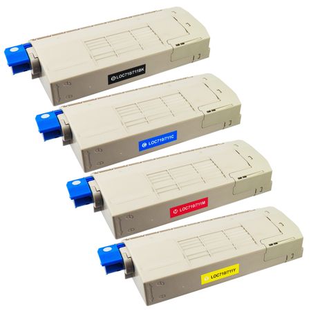 4 Pack Compatible Oki C710, C711 Toner Cartridges