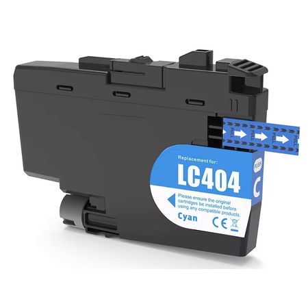 Brother LC404 XL cartouche d'encre cyan haute capacité compatible
