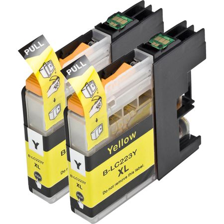 Pack de 2 Brother LC223 (LC221) cartouches d'encre compatibles haute capacité jaune (Ink Hero)