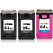 Pack de 3 HP 64XL cartouches d'encre haute capacité compatibles
