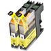 Pack de 2 Brother LC205Y cartouches d'encre compatibles super haute capacité jaune
