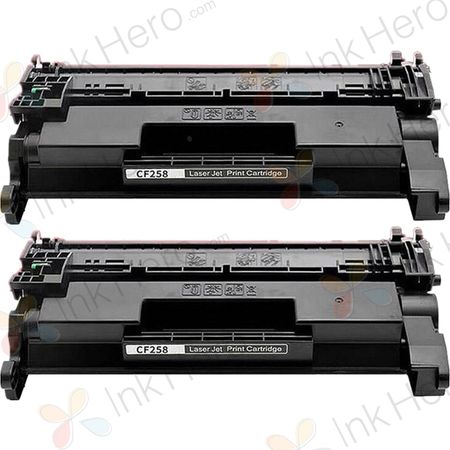 Pack de 2 HP 58X cartouche de toner noir compatible haute capacité (CF258X)
