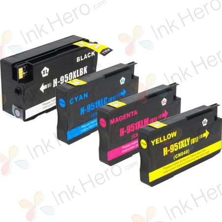 Pack de 4 HP 952XL cartouches d'encre remanufacturées haute capacité
