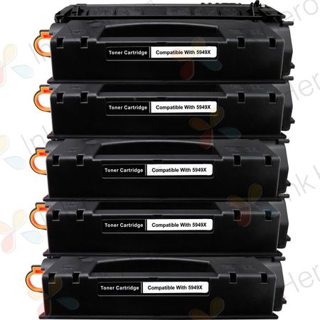 Pack de 5 HP 80X cartouche de toner noir compatible haute capacité (CF280X)
