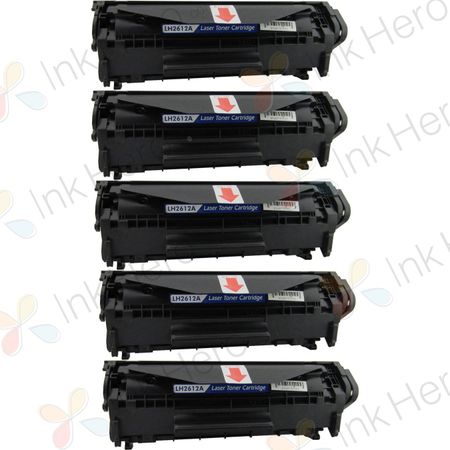 5 stuks HP 12A (Q2612A) toner zwart (Ink Hero Huismerk)